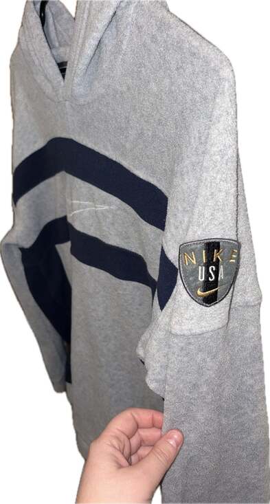 Vintage Nike Hoodie Sweatshirt Men's Size XL Big Logo Made in Malaysia Gray Vint - Picture 2 of 5